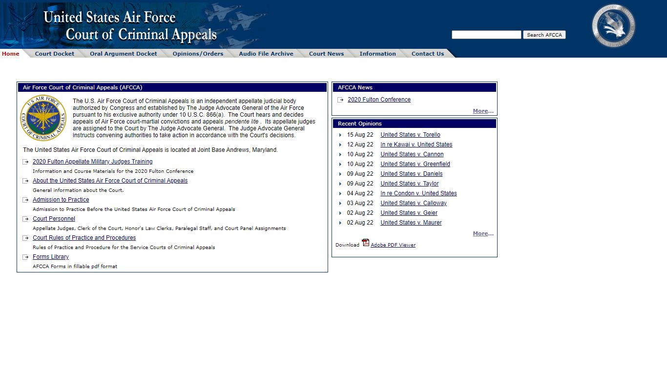 Air Force Court of Criminal Appeals - AF